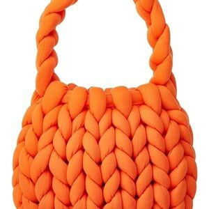 Amazon Bold Orange Knit Shoulder Bag